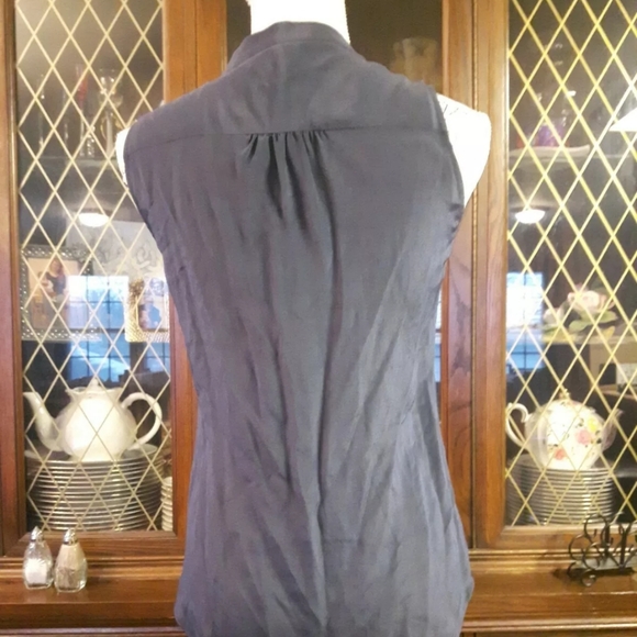 Banana Republic size 0 Navy Blue 100% silk blouse - Picture 12 of 14